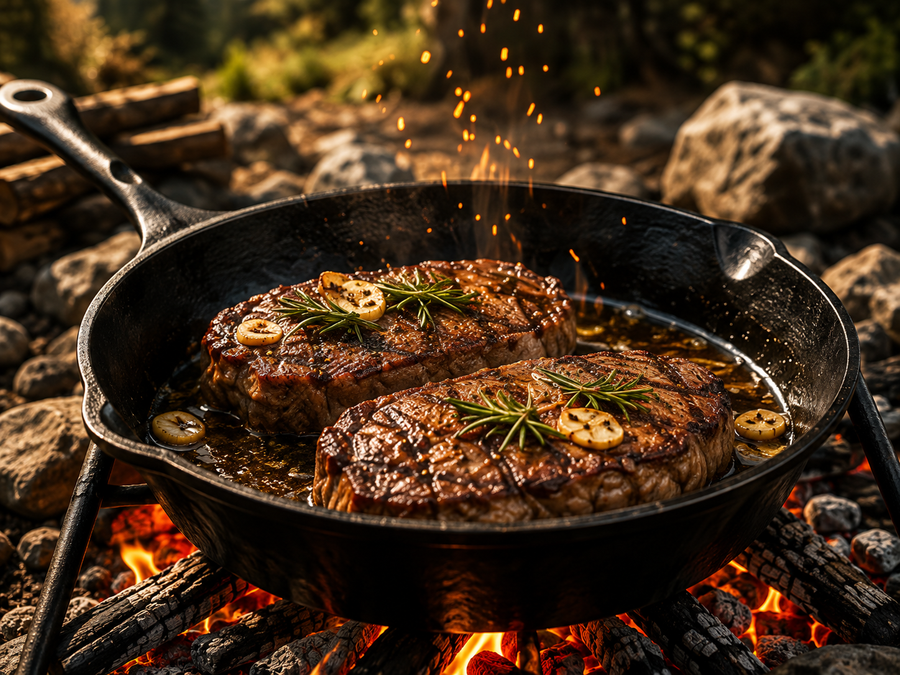 Campfire Skillet Steaks