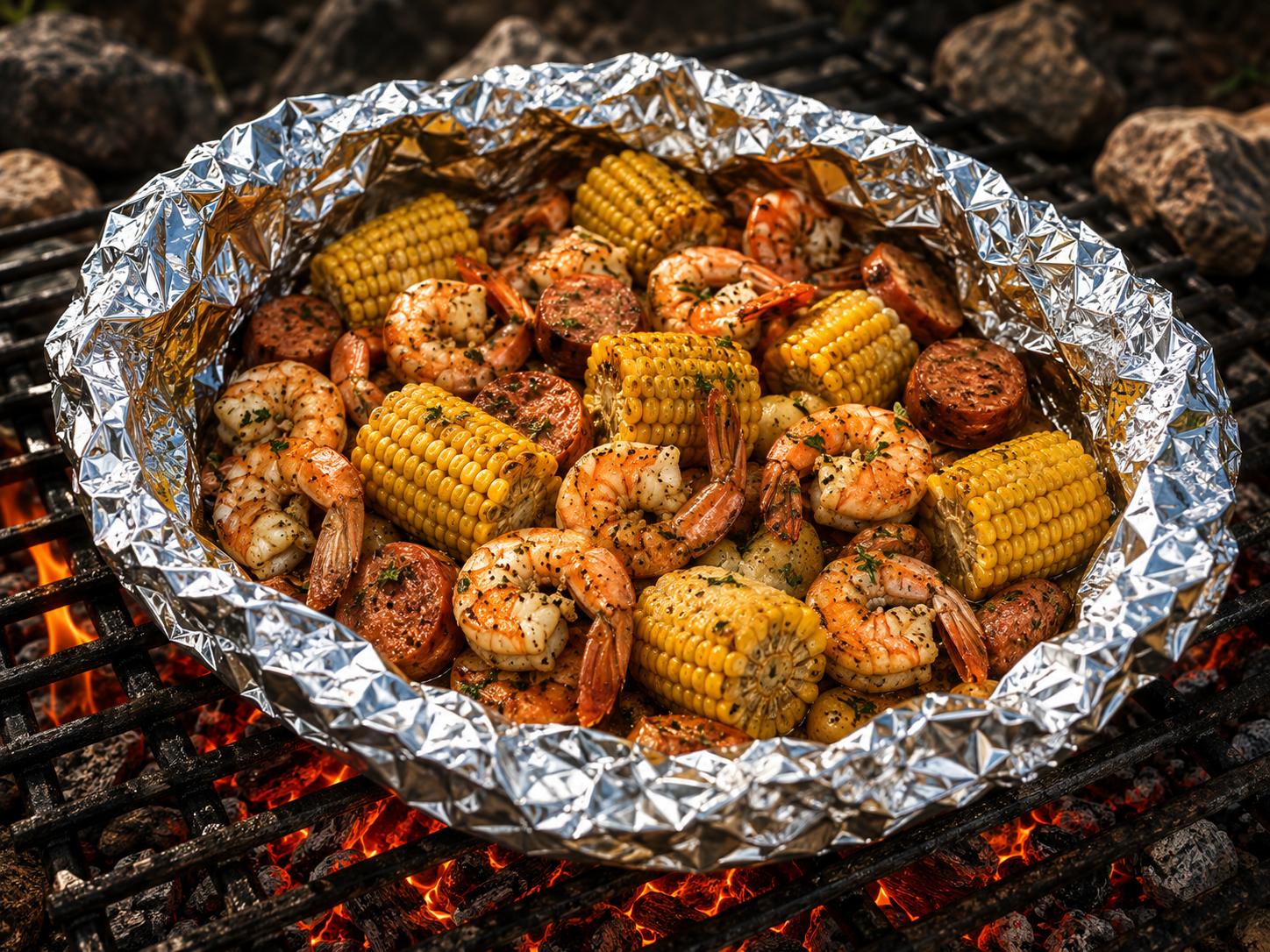 Campfire Shrimp Foil Packets