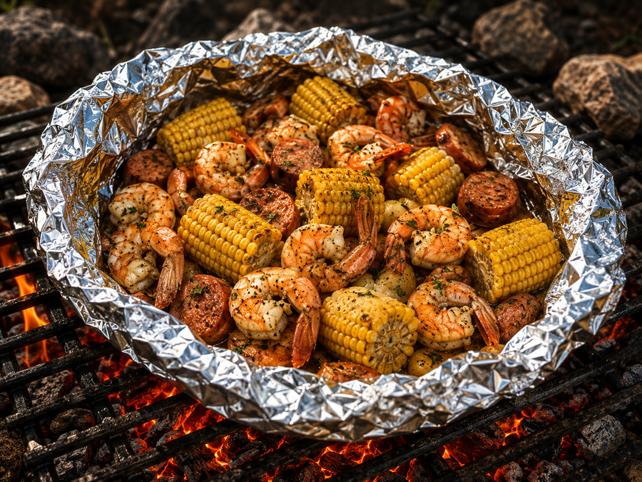 Campfire Shrimp Foil Packets